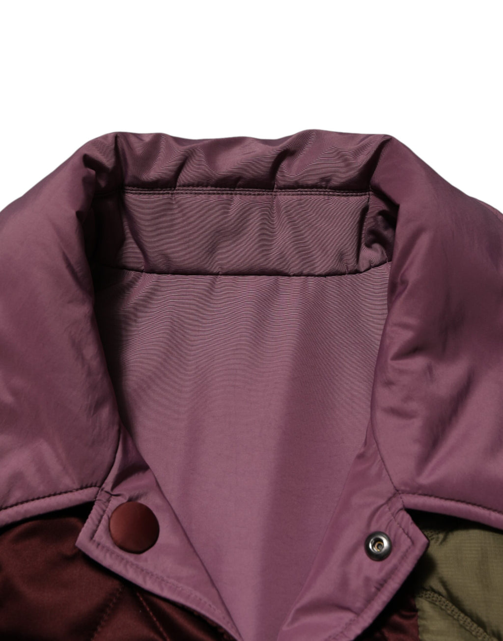 Mehrfarbige Patchwork-Polyester-Steppjacke