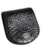 Brieftasche Etui Halter für Kondome Münzen, Exotische Haut, Schwarz