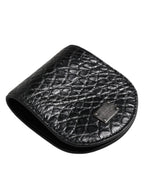 Brieftasche Etui Halter für Kondome Münzen, Exotische Haut, Schwarz