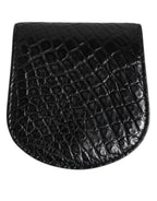 Brieftasche Etui Halter für Kondome Münzen, Exotische Haut, Schwarz