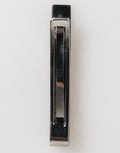 Silver Tone Brass Logo Branded Men Accessory Tie Clip Bar