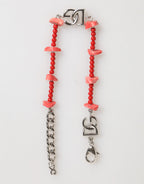 Silver Tone Brass Beaded Resin DG Logo Chain Men Bracelet