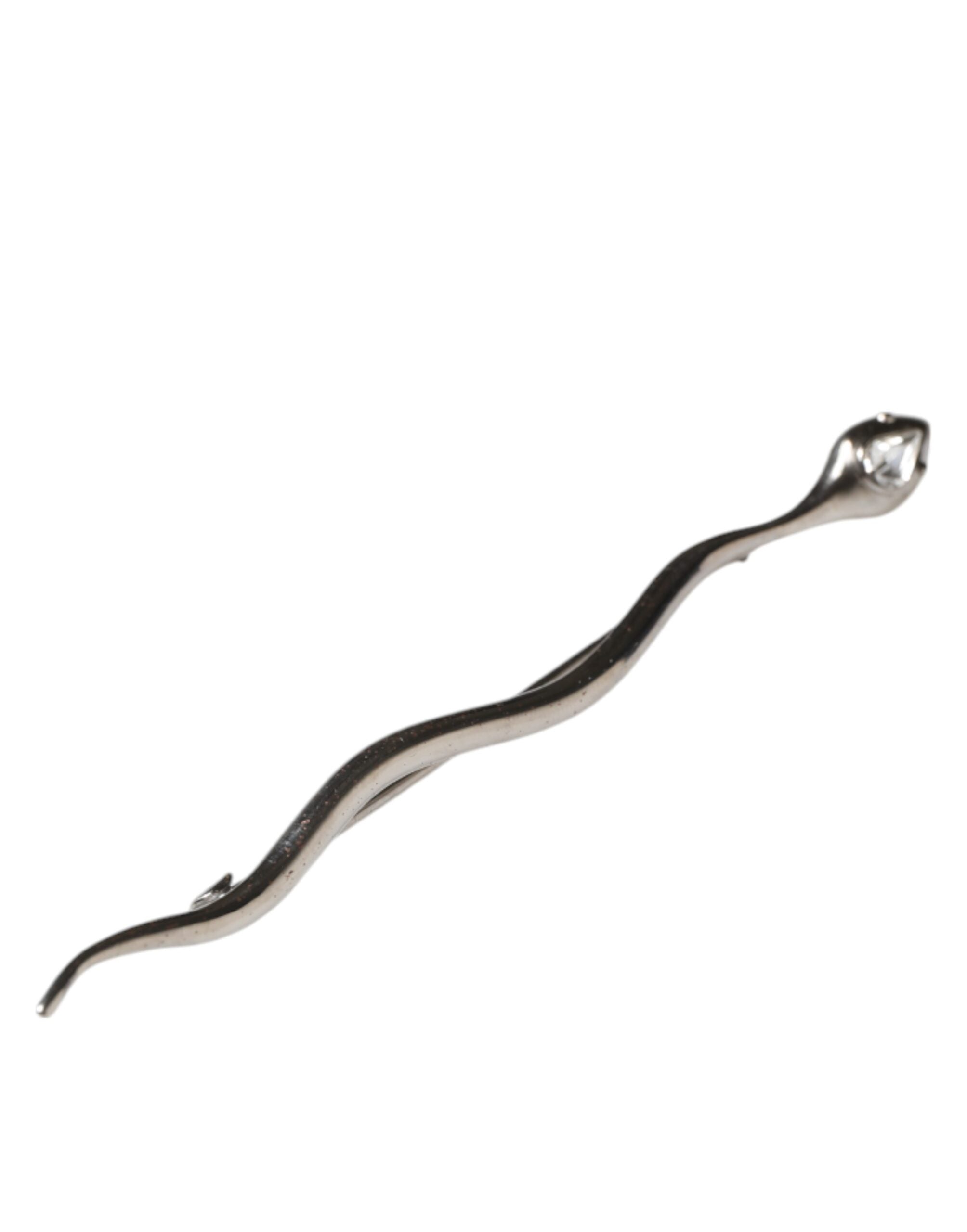 Silber Messing Kristall Schlange Herren Brosche Pin
