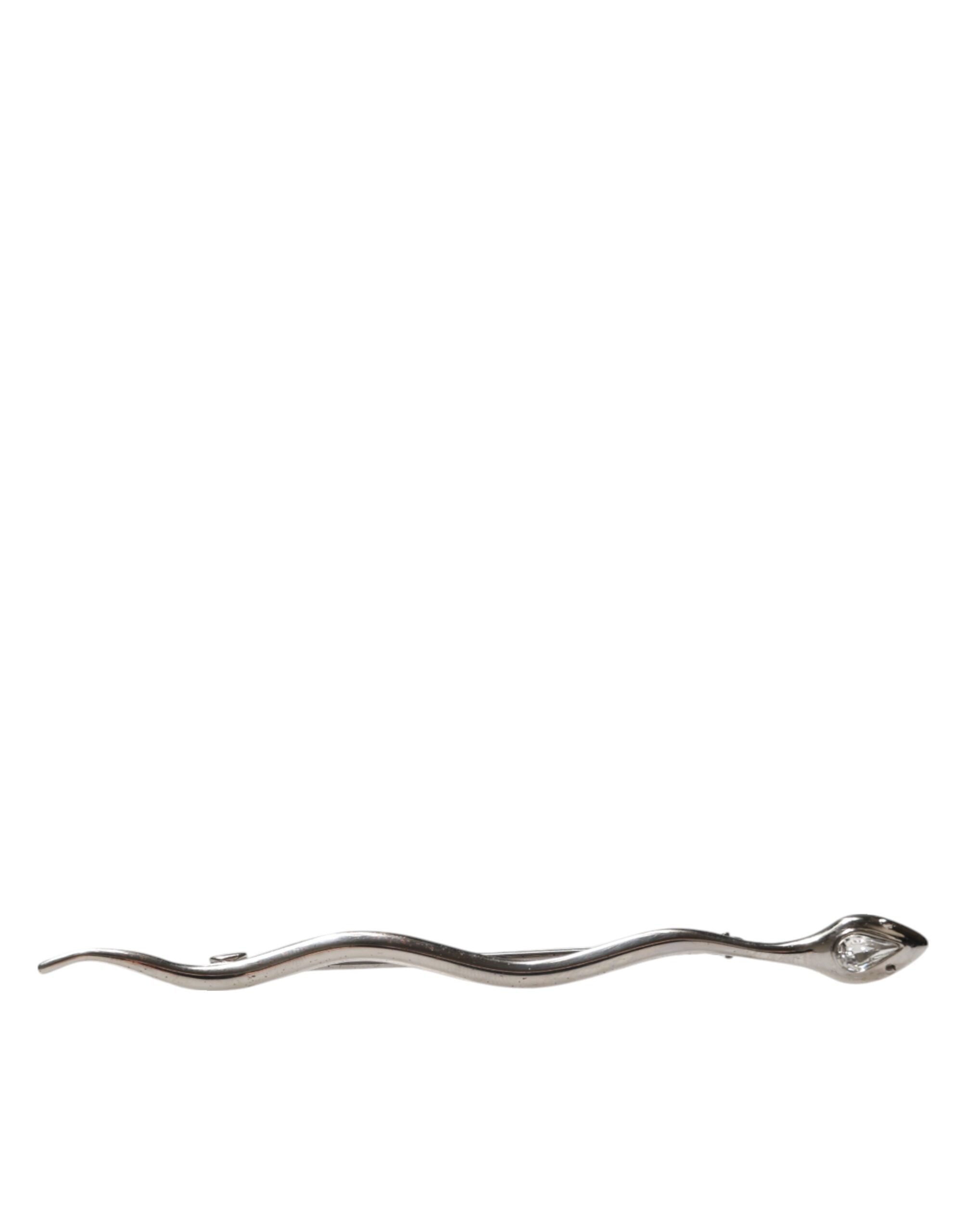 Silber Messing Kristall Schlange Herren Brosche Pin