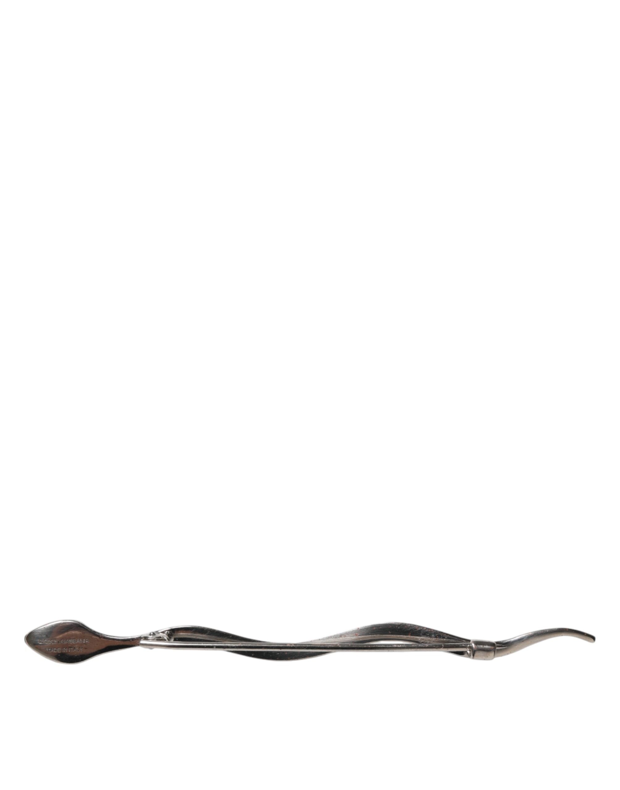 Silber Messing Kristall Schlange Herren Brosche Pin