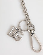 Silver Tone Brass DG Logo Detailing Chain Men Necklace