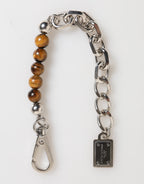 Silver Chain Brass Beaded Lobster Clasp Logo Men Bracelet