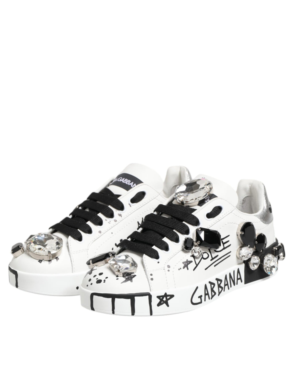 White Portofino Crystal Sneakers Shoes