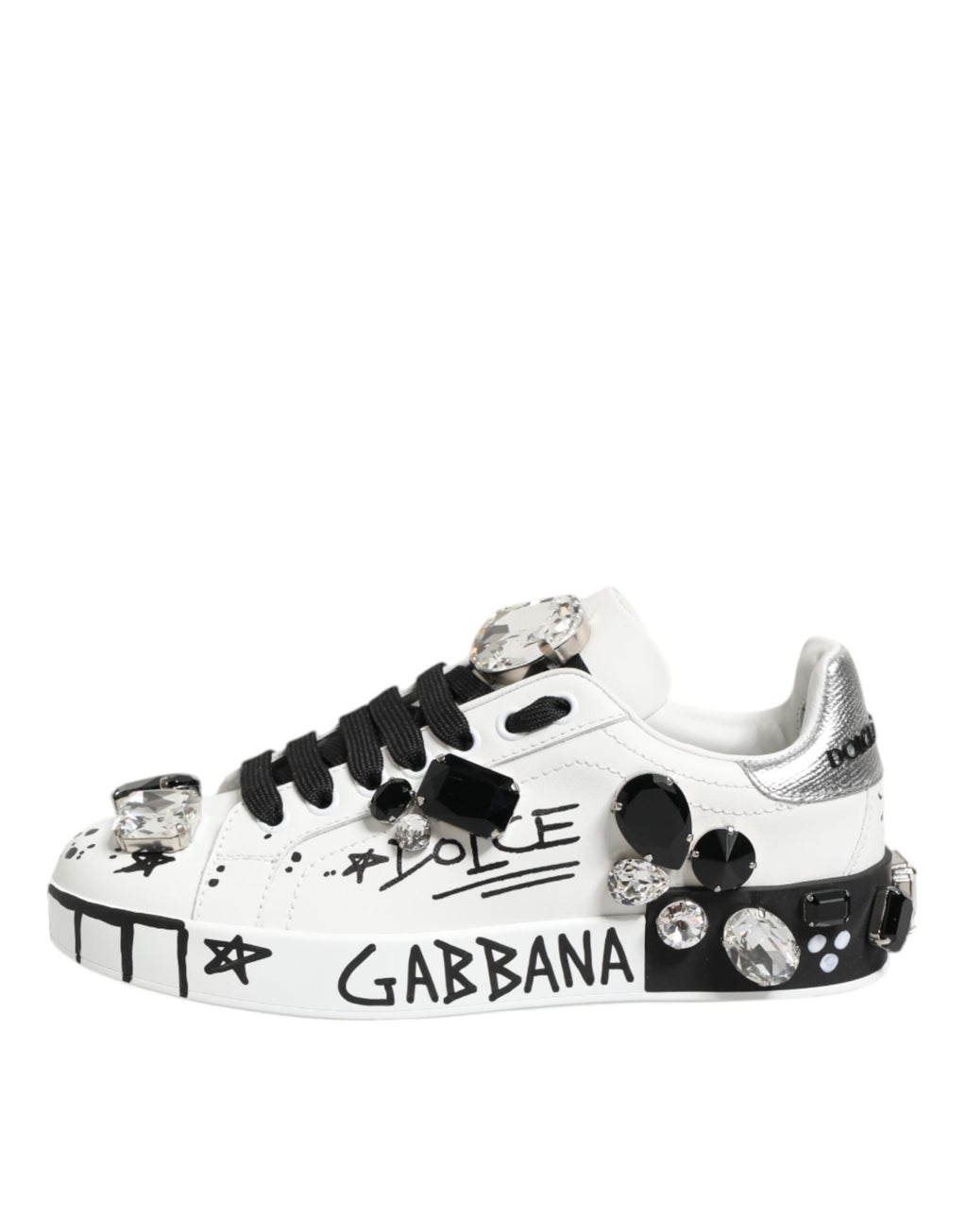 White Portofino Crystal Sneakers Shoes