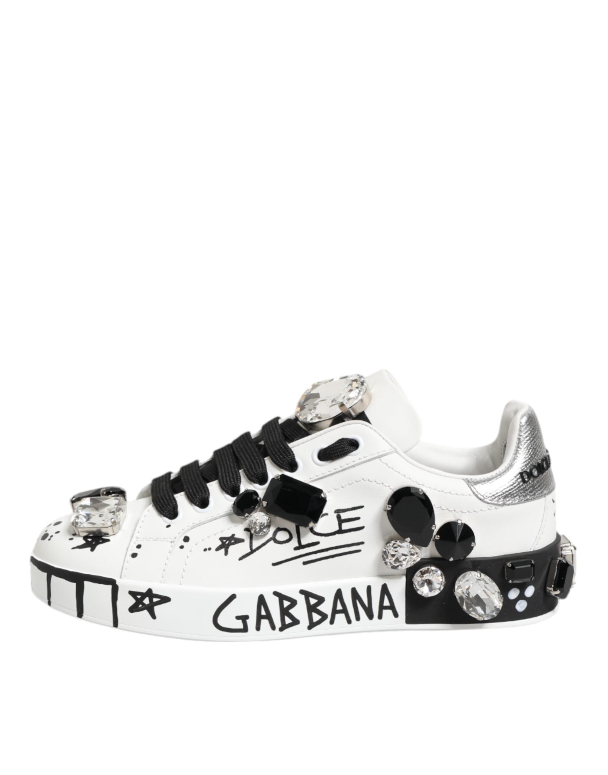 White Portofino Crystal Sneakers Shoes