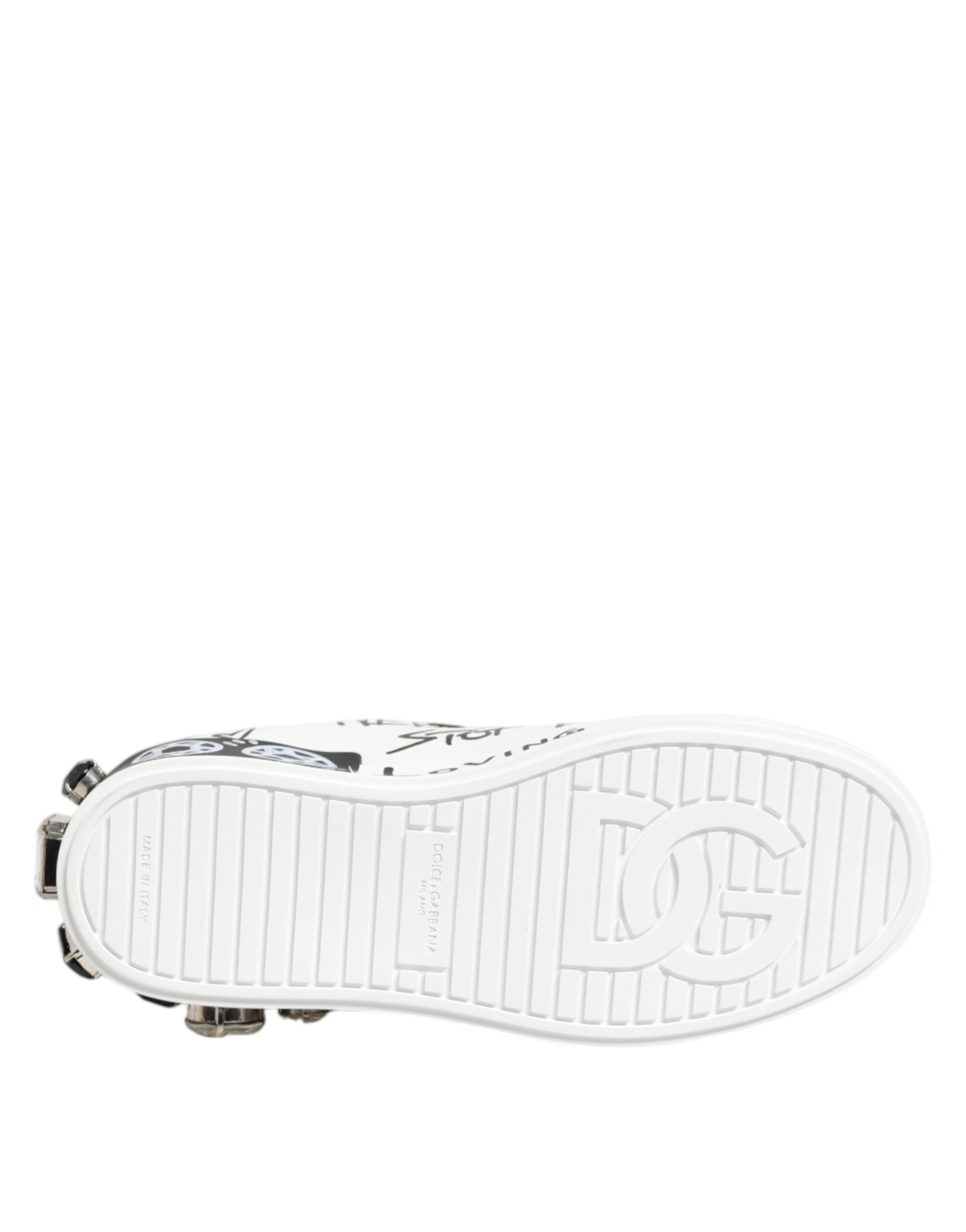 White Portofino Crystal Sneakers Shoes