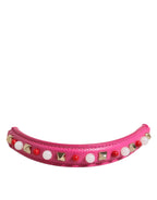 Pink Embellished Leather Bag Handle Women Shoulder Strap