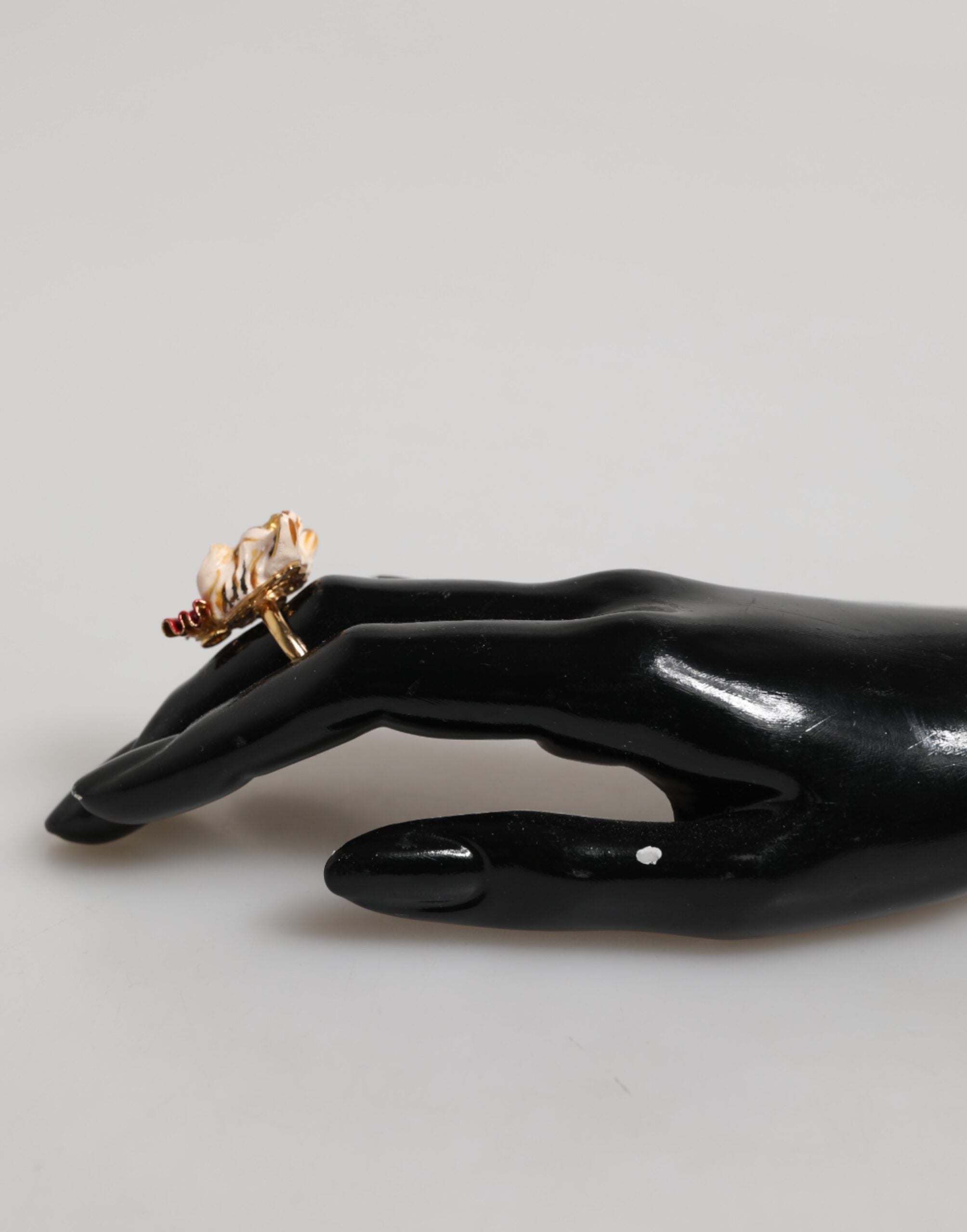 Gold Messing Harz Beige Hund Haustier Zubehör Ring