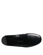 Blue Logo Cotton Loafers Formal Dress Shoes