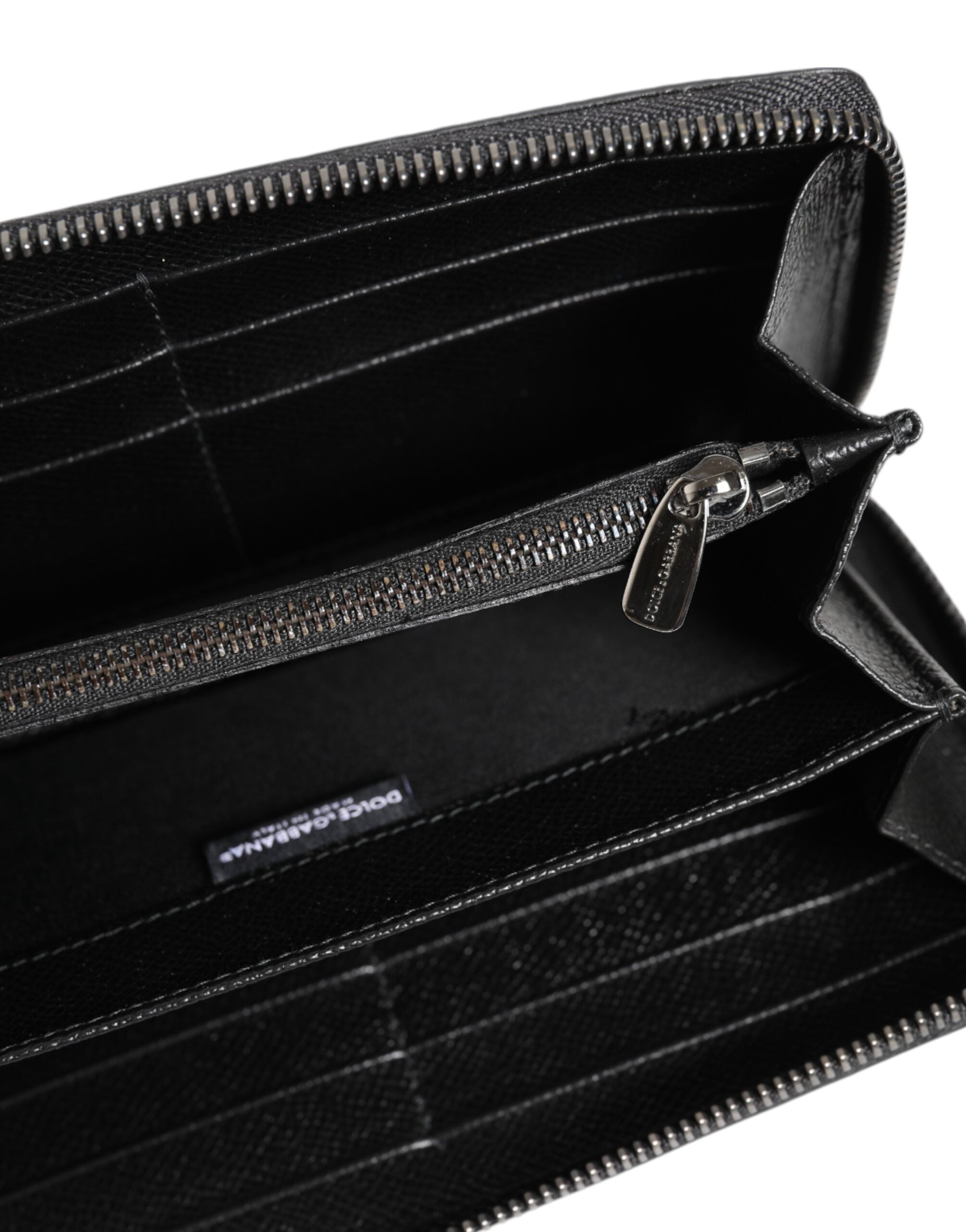 Black Grau Leopard Leder Reißverschluss Continental Geldbörse