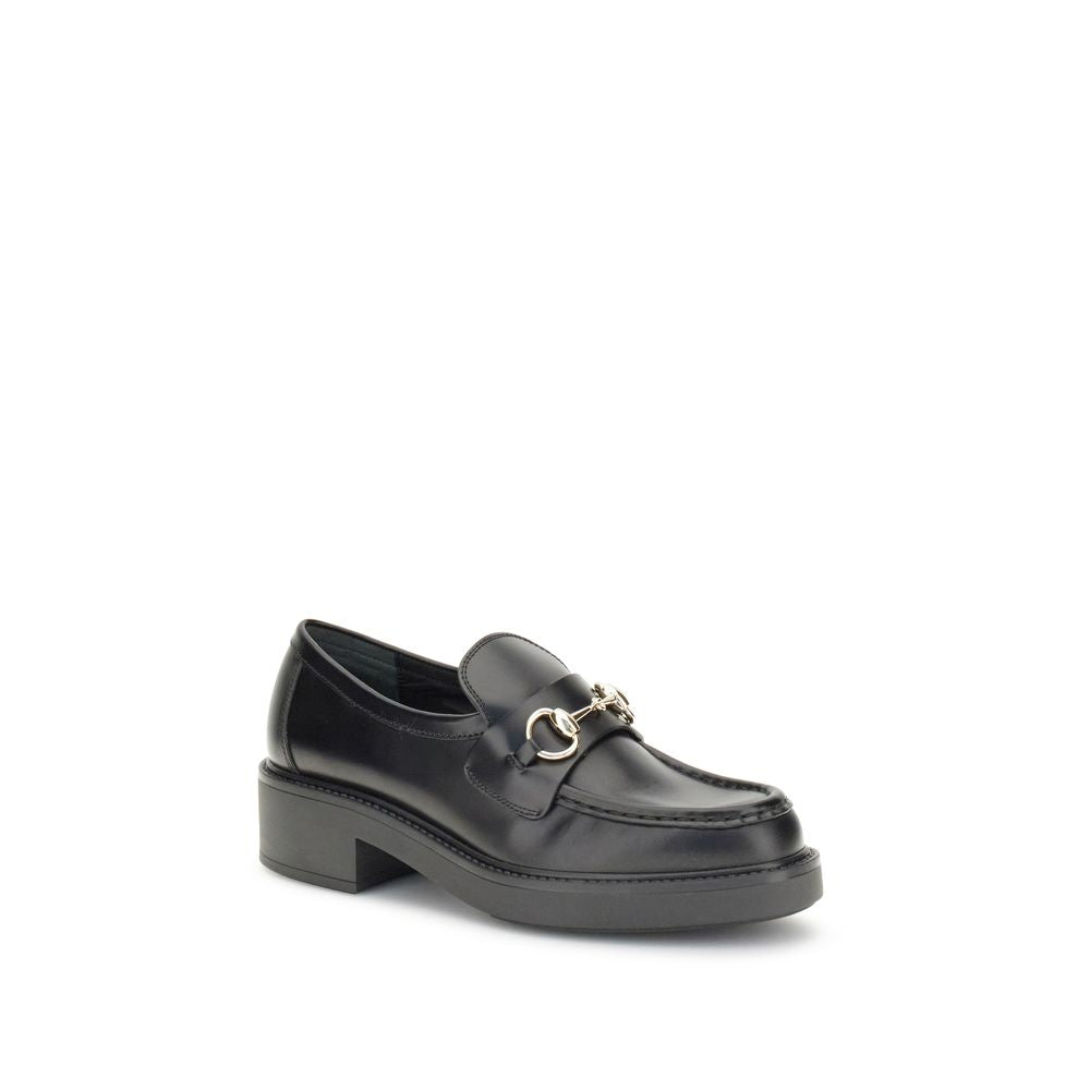 Schwarze Slip-On-Loafer aus Kalbsleder