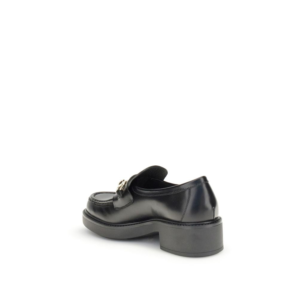 Schwarze Slip-On-Loafer aus Kalbsleder