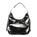 Schwarze Damen-Hobo-Tasche aus Polyurethan