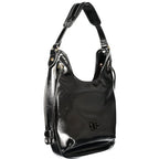 Schwarze Damen-Hobo-Tasche aus Polyurethan