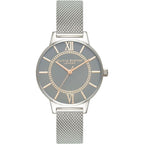 Silberne Edelstahl-Dresswatch