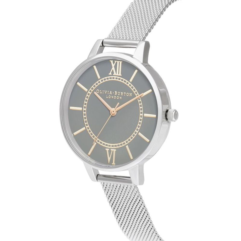 Silberne Edelstahl-Dresswatch