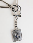 Silver Tone Metal Chain DG Logo Pendant Men Necklace