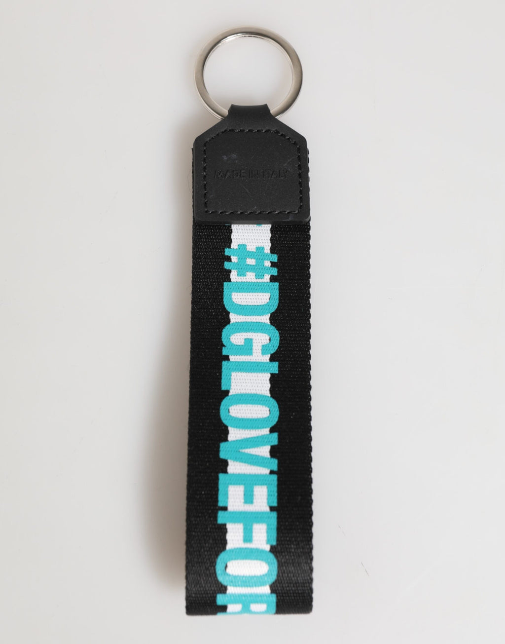 Schlüsselanhänger aus Polyester und Messing mit mehrfarbigem Logo