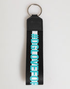 Schlüsselanhänger aus Polyester und Messing mit mehrfarbigem Logo