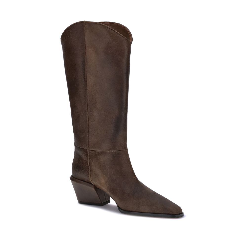 Stivali in pelle marrone