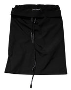 Black Green Logo Waistband Beachwear Short Swimwear