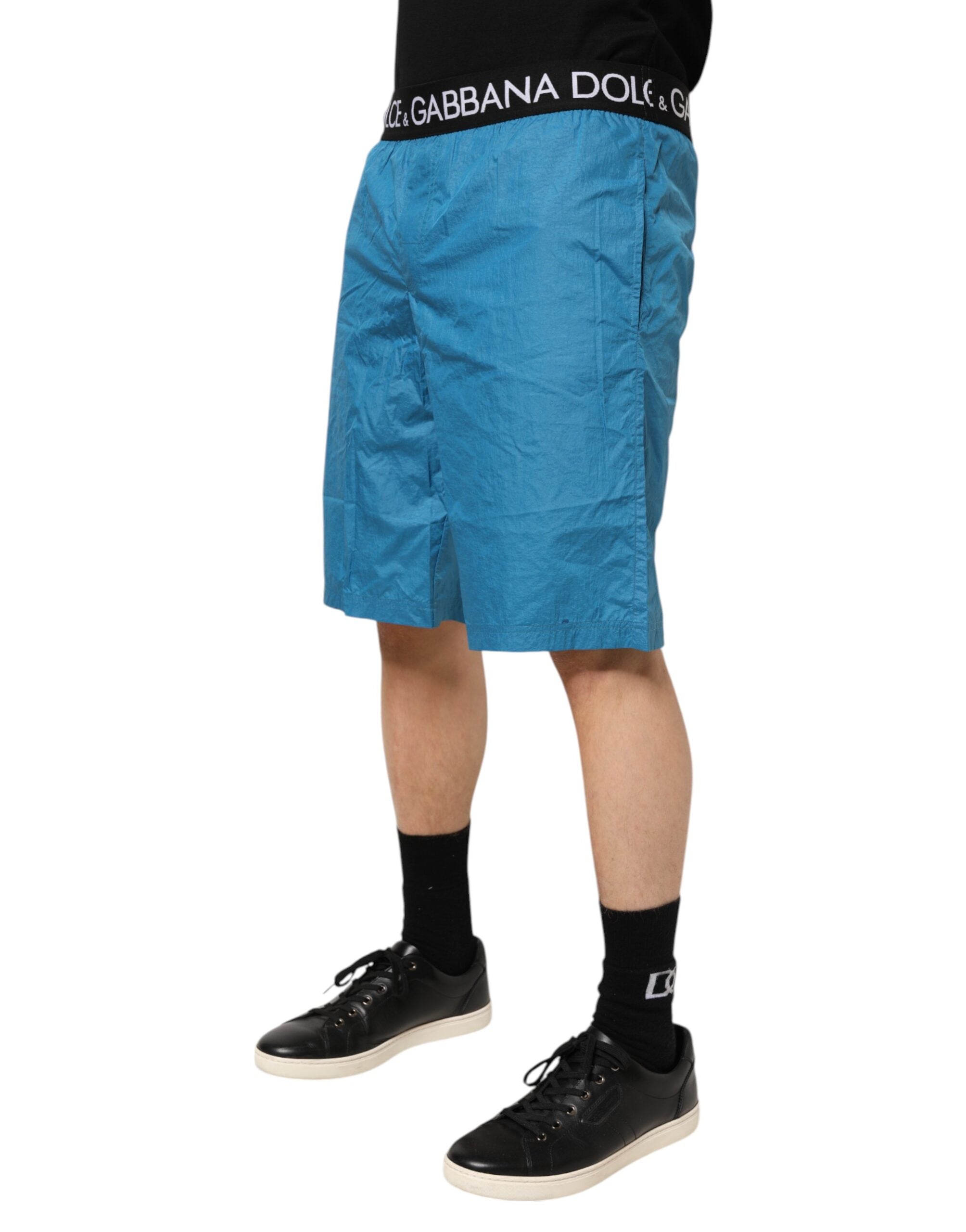 Blue Logo Waistband Beachwear Shorts Swimwear