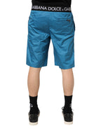 Blue Logo Waistband Beachwear Shorts Swimwear