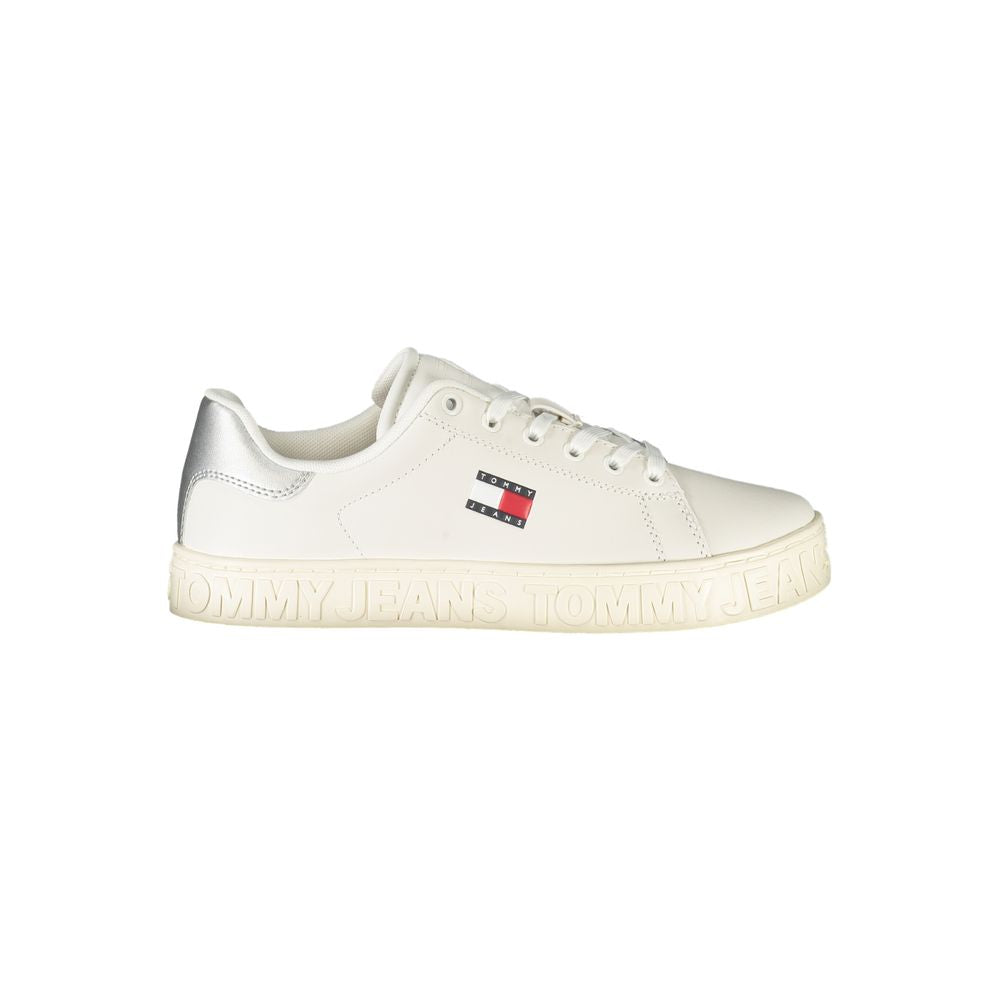 Weißer Polyurethan-Sneaker für Damen