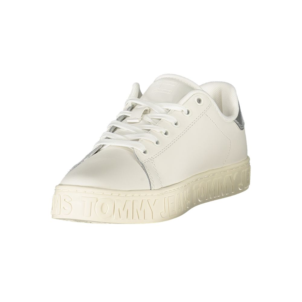 Weißer Polyurethan-Sneaker für Damen