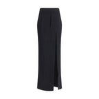 Black Wool Long Skirt