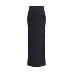 Black Wool Long Skirt