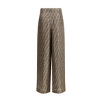 Brown Silk Casual Pants