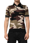Camouflage Brown Silk Military Polo T-shirt