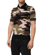 Camouflage Brown Silk Military Polo T-shirt