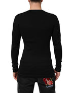 Black Cotton Button Up Men Cardigan Sweater