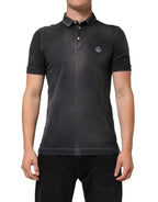 Graues Poloshirt für Herren mit Baumwollkragen