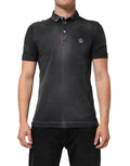 Graues Poloshirt für Herren mit Baumwollkragen