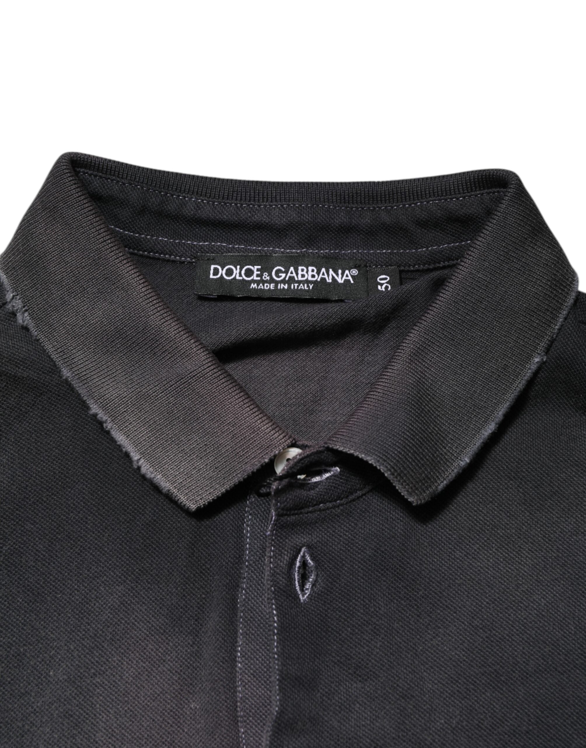 Graues Poloshirt für Herren mit Baumwollkragen