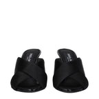 Black Satin Stiletto Heel Sandals