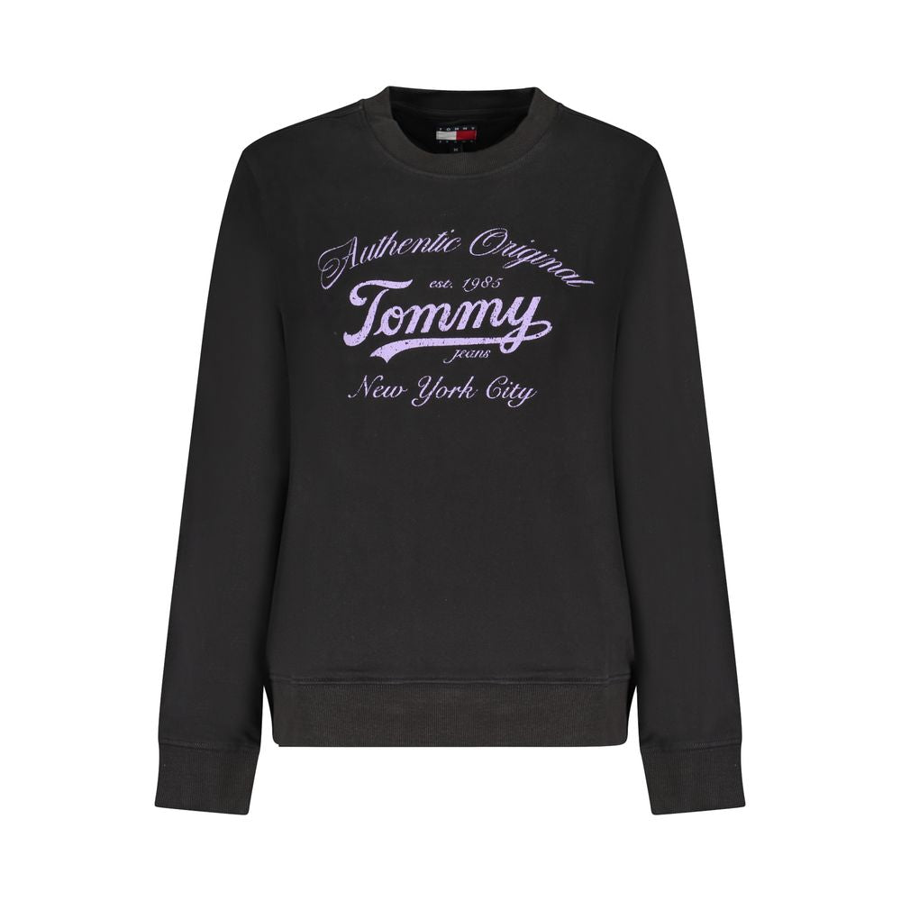 Schwarzes Baumwoll-Sweatshirt für Damen