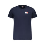 Blaues Baumwoll-Herren-T-Shirt