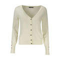 Weiß Viskose Damen Cardigan