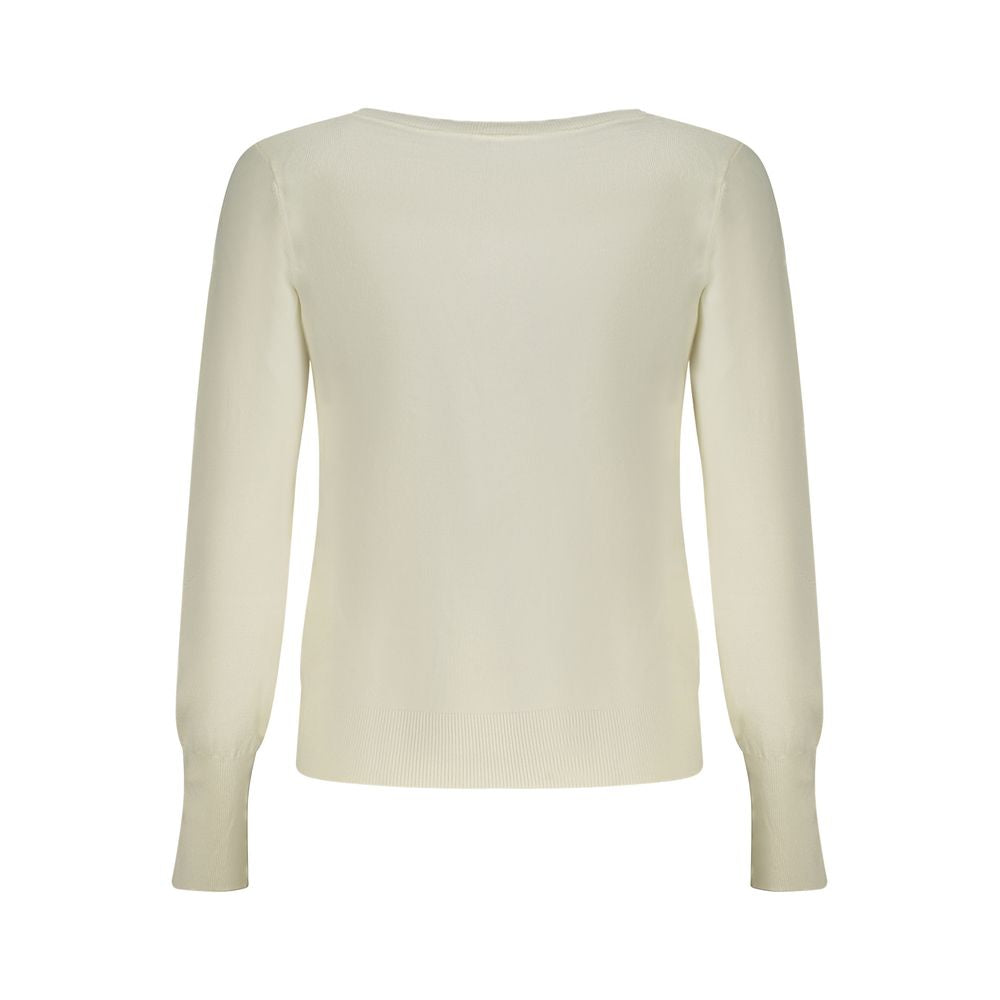 Weiß Viskose Damen Cardigan
