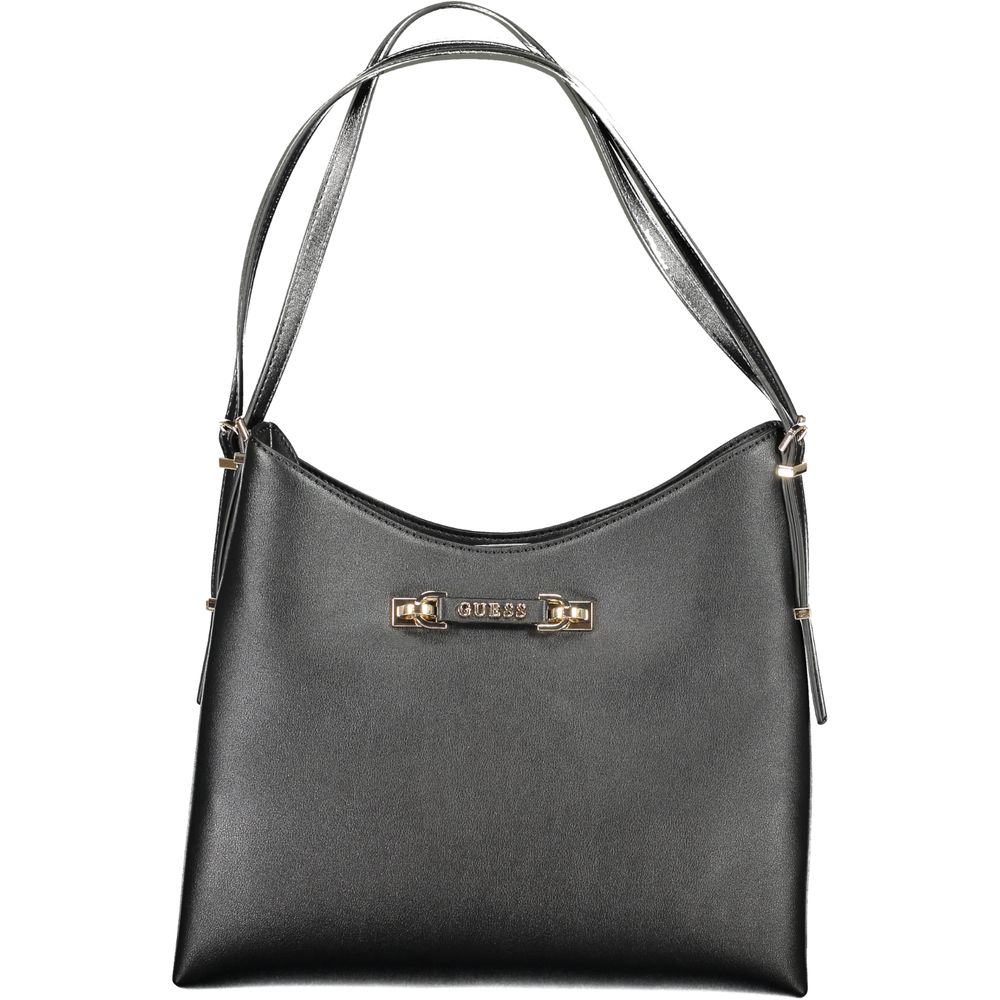 Schwarze Damenhandtasche aus Polyurethan