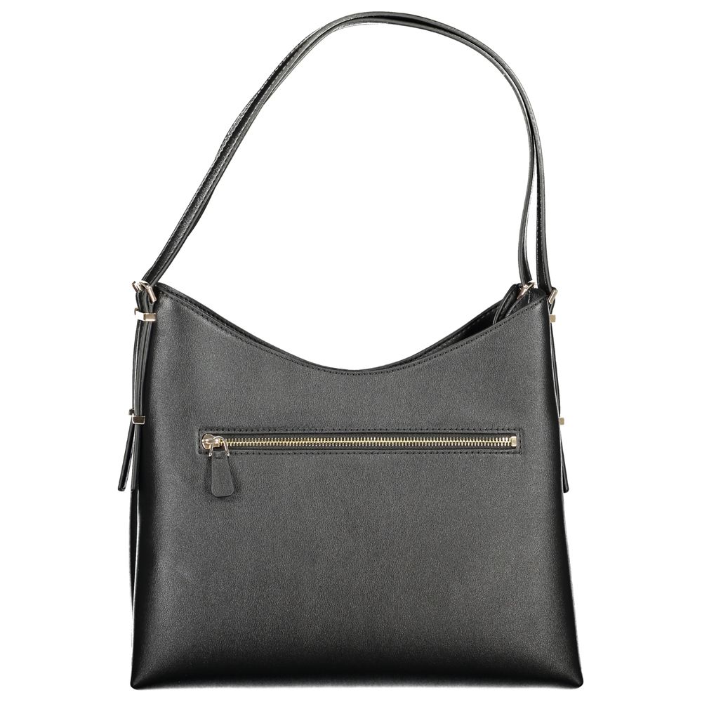 Schwarze Damenhandtasche aus Polyurethan